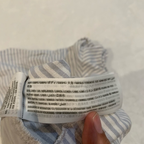 Abercrombie and Fitch striped With Belt 55%linen shorts blue and white size M - Picture 4 of 7